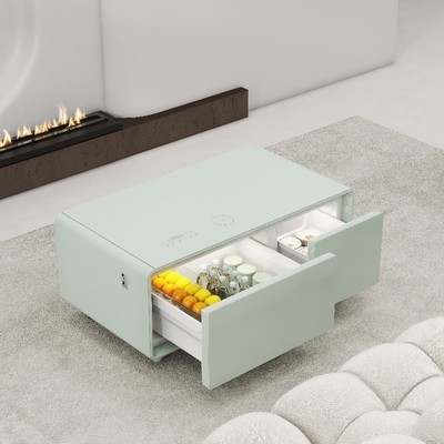 2024 Modern Wireless Charging Smart Coffee Table com Reprodutor de Música e Vidro Temperado