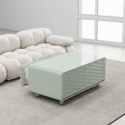 2024 Modern Wireless Charging Smart Coffee Table com Reprodutor de Música e Vidro Temperado