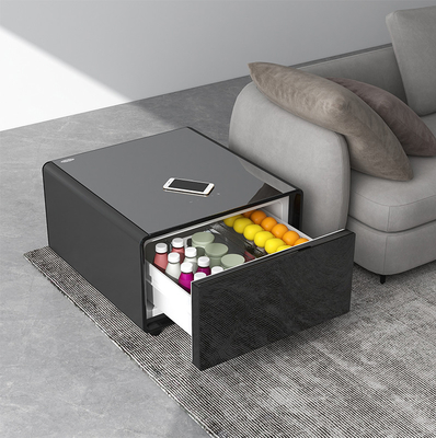 Mesa de café inteligente Frigorífico para arrefecimento de vinho vermelho com móveis de porta de vidro de impressão 3D