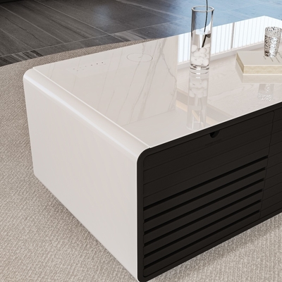 Função do hotel Smart mesa de café à beira da cama com carregamento sem fio USB e geladeira moderna