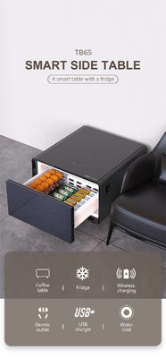Tabela de café moderna com geladeira Mini Bar Frigorífico Carregamento sem fio alto-falante Mesa lateral