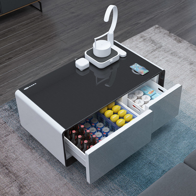 Tabela de café elétrica branca com modelo de logotipo com tecnologia moderna de refrigeração do frigorífico