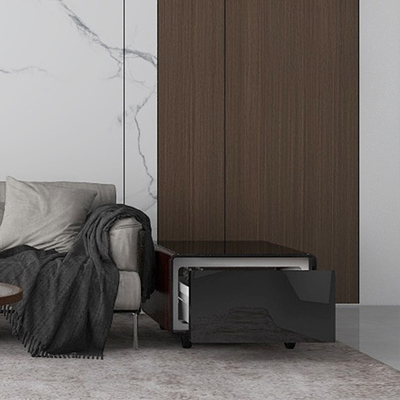 Tabela de café moderna com geladeira Mini Bar Frigorífico Carregamento sem fio alto-falante Mesa lateral