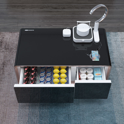 Tabela de café elétrica branca com modelo de logotipo com tecnologia moderna de refrigeração do frigorífico