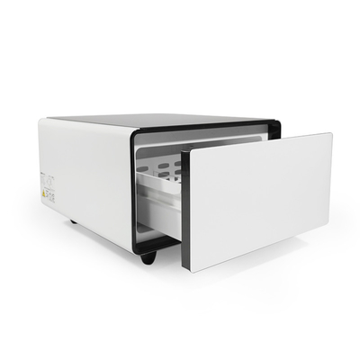 Mesa de café inteligente multifuncional com gaveta refrigerada de 65L e tamanho compacto