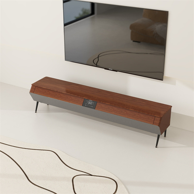 Móveis inteligentes Suíte de TV de madeira com luz LED Atmosfera e casca lateral de madeira maciça
