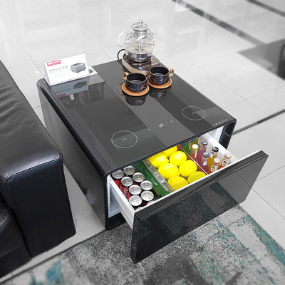 Mobiliário de sala de estar Mesa de café específica Tecnologia inteligente e mini geladeira incluídas