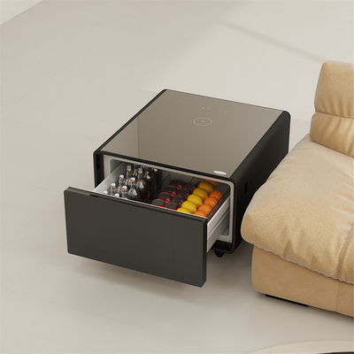 Caixa frigorífica Interface USB Mesa de café inteligente moderna com tipo de metal de alumínio