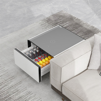 65L Cubage Mini Smart Side Tea Table com carregamento sem fio e gaveta refrigerada