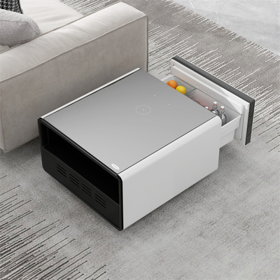 65L Cubage Mini Smart Side Tea Table com carregamento sem fio e gaveta refrigerada