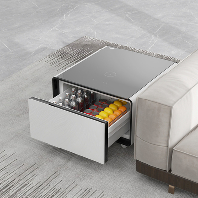 65L Cubage Mini Smart Side Tea Table com carregamento sem fio e gaveta refrigerada