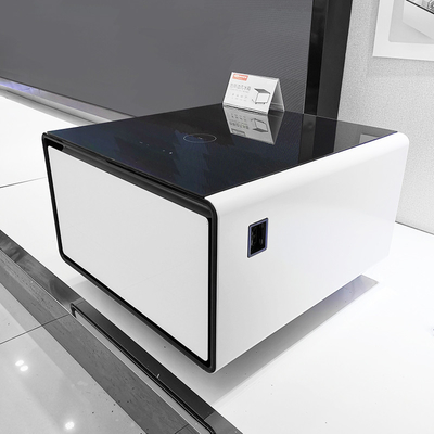 Modern Design 2024 Smart Coffee Table com armazenamento na geladeira e luz LED touchscreen