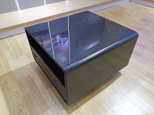 Mobiliário pequeno para escritório em casa Mesa de café inteligente moderna com geladeira e luz LED