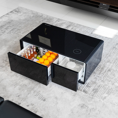 2024 Smart Coffee Table Mini Wireless Charging Refrigerador de duas portas para mobiliário de sala de estar