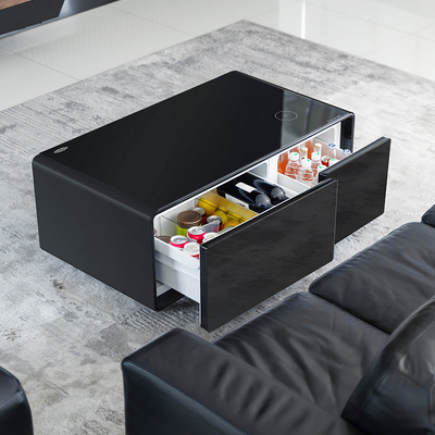 2024 Smart Coffee Table Mini Wireless Charging Refrigerador de duas portas para mobiliário de sala de estar
