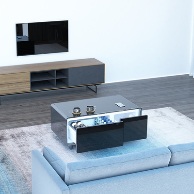 2024 Smart Coffee Table Mini Wireless Charging Refrigerador de duas portas para mobiliário de sala de estar