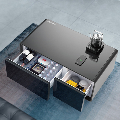 2024 Smart Coffee Table Mini Wireless Charging Refrigerador de duas portas para mobiliário de sala de estar