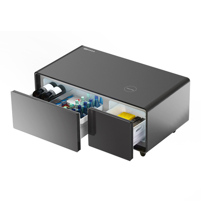 Mesa de vidro temperado Smart Coffee Table com alto-falante e armazenamento de geladeira