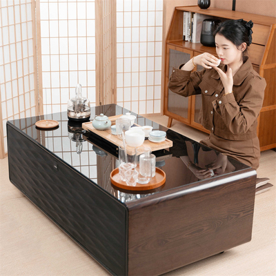 Mobiliário da sala de estar Mesa de café com televisão digital e mini-frigerador