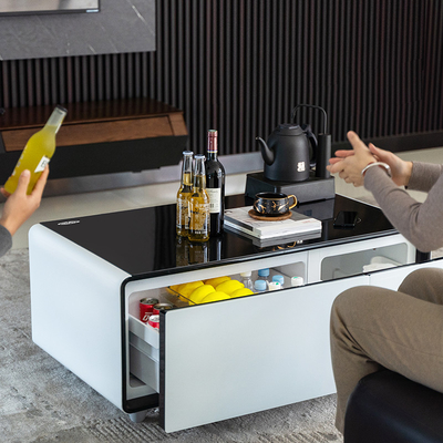 Carregador sem fio e arrefecedor gaveta de armazenamento mesa de café para sala de estar moderna da moda