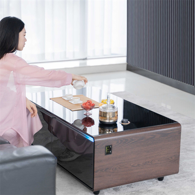 Mobiliário da sala de estar Mesa de café com televisão digital e mini-frigerador