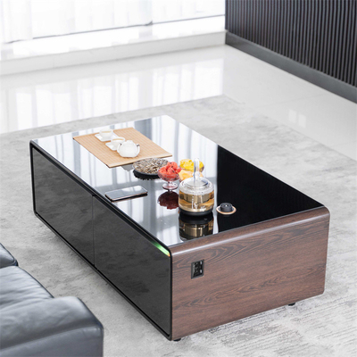 Mobiliário da sala de estar Mesa de café com televisão digital e mini-frigerador