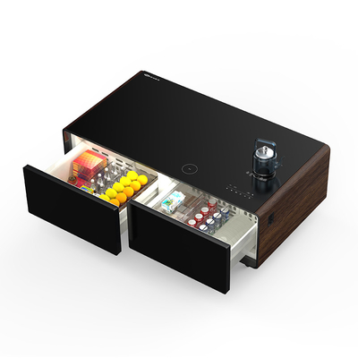 Mobiliário da sala de estar Mesa de café com televisão digital e mini-frigerador
