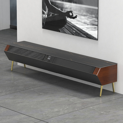 Mobiliário de sala de estar Armário de TV de madeira com suporte de TV elétrico e painel LED moderno