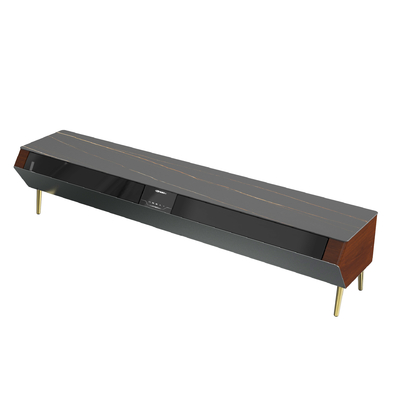 Armário de televisão de acabamento de giz com prateleira de ar condicionado e armários Uma adição elegante a qualquer casa