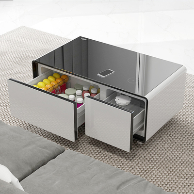 Mobiliário moderno de sala de estar Mesa de café inteligente com geladeira e gavetas de refrigeração