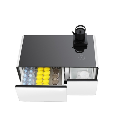 Smart Speaker Mesa de café com geladeira e carregamento sem fio para sala de estar 93 litros