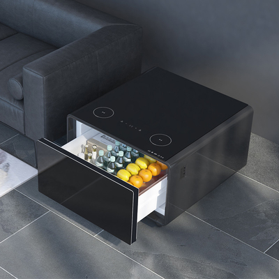 Mesa de café inteligente de aço inoxidável com carregamento sem fio 65L Mini Mesa lateral