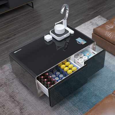 110-240V Voltage Smart Coffee Table Fridge com 90L Refrigerador e Carregamento Sem Fio