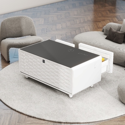 Mobiliário de sala de estar Mesa de café inteligente com carregamento sem fio e reprodutor de música