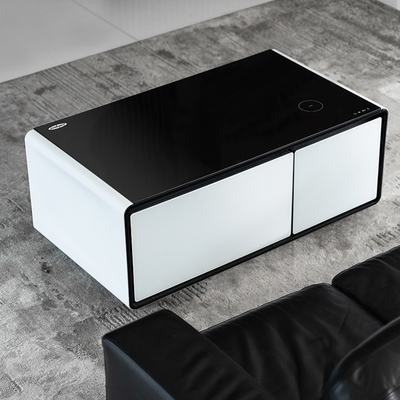 Mesa de café específica com carregamento sem fio e reprodutor de música em design moderno e luxuoso