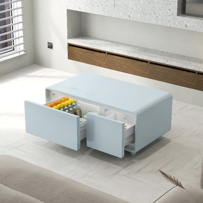 75W Coloridos Refrigeradores Smart Touch Reprodução de música de mesa Carregamento sem fio Mobiliário de sala de estar Mesa de café inteligente