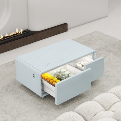 Mobiliário de sala de estar Mesa de café moderna com frigorífico e reprodutor de música