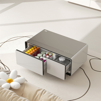 Mobiliário moderno nórdico de sala de jantar e sala de estar Mesa de café inteligente com geladeira