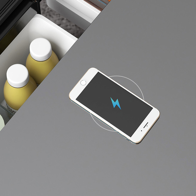 Mobiliário para habitação Mesa de café moderna com carregamento sem fio e mini-frigorífico